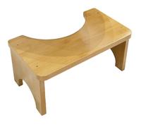 Tabouret de toilette en bois, pieds réglables en hauteur, pieds de nivellement filetés, stabilité anti-inclinaison, cadre en bois dur de qualité supérieure, profil étroit pour la douche, le camping