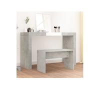 vidaXL Tabouret de toilette Bois d'ingénierie Gris béton 70x35x45 cm