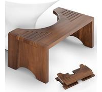 Tabouret de toilette pliable en bois d'acacia pour apprentissage de la propreté, aide à la salle de bain en bois de 17,8 cm pour une posture confortable