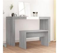 Vidaxl Tabouret De Toilette Sonoma Gris 70x35x45 Cm Bois D'ingénierie Gris