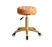 Tabouret de Travail a roulettes Ergonomique Reglable en Hauteur 41-54 cm | Tabouret Roulant Atelier Coussin en Éponge Épaisse, Tabouret Coiffeuse Cuir PU pour Salon de Massage Pub Bureau(Orange)