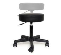 Waytex Tabouret de Travail à roulettes Pivotant à 360 degrés, Hauteur d’Assise réglable de 44 à 58, Assise Confortable épaisseur 9 cm- pour thérapeute, Coiffeur, institut esthétique - Noir