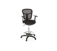 Tabouret de travail / chaise de comptoir TOP WORK 108 tissu maille noir hjh OFFICE Noir G