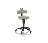 HJH Office – Tabouret Top Work Flex – Chaise d'équilibre réglable avec dossier, tissu gris