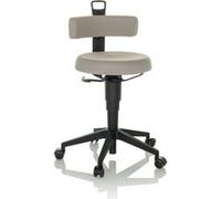 HJH Office – Tabouret Top Work Flex – Chaise d'équilibre réglable avec dossier, tissu gris