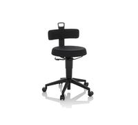 Tabouret de travail / chaise d'équilibre TOP WORK FLEX Tissu noir