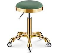 Tabouret de travail pivotant réglable en hauteur pour bureau, salon de tatouage, chaise roulante ronde avec option de couleur vert foncé