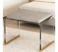 Tabouret de vanité Moderne en Acrylique avec Coussin rembourré, Repose-Pieds Transparent Ottoman Minimaliste pour Chambre à Coucher, Salle de Bain, Salon ou Coiffeuse Gray 12.2 * 10.43 * 9in