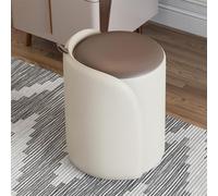 Tabouret de vanité, tabouret rond moderne, tabouret pour vanité, chaise de vanité avec dossier, tabouret de maquillage multifonctionnel pour chambre à coucher, salon (marron) (marron taille unique)