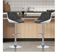Tabouret debar reglables en hauteur cuisine noir et blanc - VIVOLILV - Lot de 2 - 46x32x85-105 cm pour cuisine,bar,bistrot