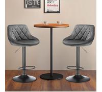 Tabouret debar reglables en hauteur cuisine - VIVOLILV - Tabourets de bar couleurs Gris 2pcs - Velours