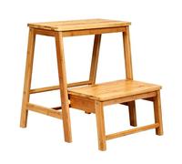Tabouret d'echelle Pliante marchepied avec 2 étages en Bambou idéal pour librairie Maison 20_0005137