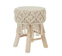 Tabouret - Home Deco Factory - Boho - Beige Et Marron