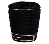 Tabouret Déco en Tissu "Doric" 50cm Noir & Or