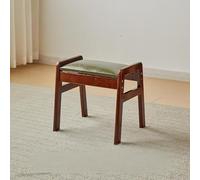 Tabouret d'entrée rustique en bois massif multifonctionnel, repose-pieds rembourré, design pour chambre à coucher, salon, balcon, couloir, petit chêne et vert foncé