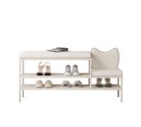 Tabouret D'entrée Tabouret à langer multifonctionnel for porche de 31 pouces, étagère à chaussures, tabouret à langer avec chaise arrière, adapté au porche, au salon et à la chambre à coucher Banc À C
