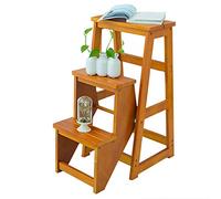 Tabouret d'escalade pliable et portable - Escabeau en bois massif pour salle de bain, changement de chaussures, tabouret bas - Tabouret haut élégant et solide pour un usage domestique