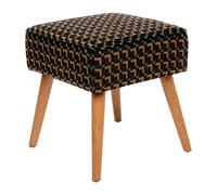Tabouret Design en Jacquard "Chiara" 40cm Noir
