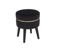 Tabouret Design en Velours "Paris" 40cm Noir