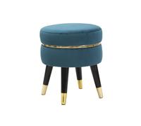 Tabouret Design "Paris" 40cm Bleu & Or