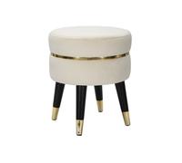 Tabouret Design "Paris" 40cm Crème & Or
