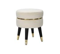 Tabouret Design Paris 40cm Crème & Or