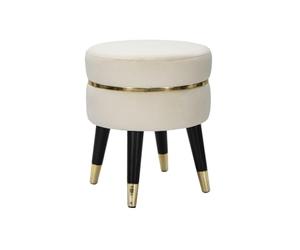 Tabouret Design Paris 40cm Crème & Or
