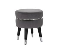 Tabouret Design "Paris" 40cm Gris Foncé & Argent