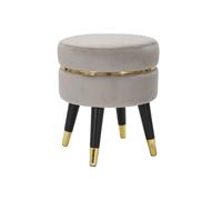 Tabouret Design "Paris" 40cm Gris & Or
