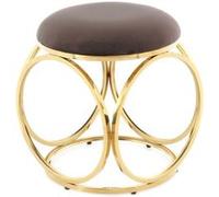 Tabouret Design Whitney 45cm Taupe & Or