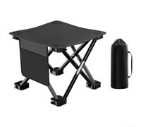 Tabouret d'extérieur pliable compact avec cadre en alliage robuste et siège confortable respirant, s'ouvre et se replie en quelques secondes, idéal pour la pêche et le trekking (XL noir)