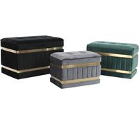 Tabouret DKD Home Decor noir or vert gris foncé bois MDF 70 x 40 x 43 cm