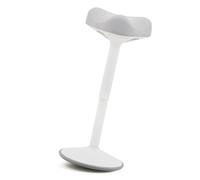 Tabouret Dynamique à Bascule, Améliore la Posture, Base bombée antidérapante, Assise Confort matelassée Forme Selle, Hauteur réglable, Assis-Debout, Travail Bureau, Maison, Dessin - Blanc-Gris