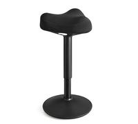 Tabouret Dynamique, Siège Bascule à 360°, Hauteur Réglable 58-83 cm, Large Socle, avec Patin Antidérapant, Style Moderne, Noir