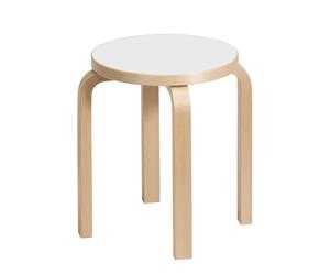 Tabouret E60 en Bouleau Lamellé-collé Blanc