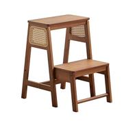 Tabouret échelle Pliable à 2 Marches, Escabeau Pliable, Portable et Multi-usages, en Bambou Respectueux de l'environnement pour Cuisine, Salle de Bain, Placard, Bibliothèque(Brown)