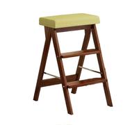 Tabouret échelle pliable - Chaise escabeau portable en bois massif pour cuisine, salle de bain, bureau - Design compact et élégant