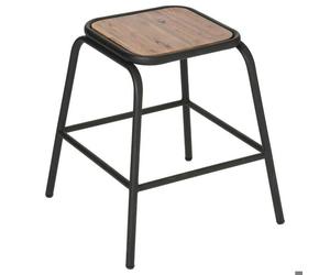 Tabouret ""Edena"" acacia et métal - Atmosphera Créateur d'intérieur