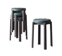 Tabouret Empilable en Plastique,Ensemble De 4 Tabourets Empilables Ronds Portables, Tabouret sans Dossier,Sièges for La Maison,Le Jardin,La Salle De Travail(Color-6)