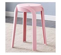 Tabouret empilable en plastique, tabouret de salle à manger nordique épaissi, tabouret rond empilable créatif pour restaurant, banc à siège égal, mobilier commercial, couleurs as(Size:46*27cm,Color:3)