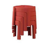 Tabouret Empilable en Plastique, Tabourets Empilables Portables, Tabouret sans Dossier, avec Repose-Pieds, Sièges for La Maison, Le Jardin, L'atelier, Le Salon(Red)