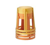 Tabouret Empilable en Plastique,Tabourets Ronds Empilables Portables,Tabouret sans Dossier,Sièges for La Maison,Le Jardin,La Salle De Travail,Le Salon Et Le Balcon(Color-5)