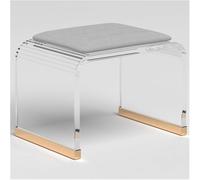Tabouret en acrylique avec assise rembourrée, pas de montage nécessaire, idéal pour salle de bain et salle de maquillage