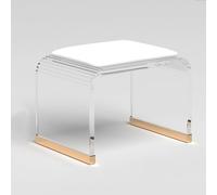 Tabouret en acrylique avec coussin en velours, tabouret de coiffeuse moderne rembourré, banc d'entrée pour chambre à coucher, salon, pas de montage nécessaire