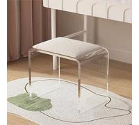 Tabouret en acrylique avec coussin, repose-pieds moderne pour salon et salle de maquillage, design élégant pour l'hôtellerie et la maison