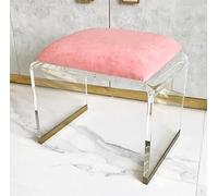 Tabouret en acrylique avec siège rembourré en velours, table d'appoint carré de table de chevet acrylique en velours, tabouret de vanité de maquillage à tabouret court pour tabourets courts