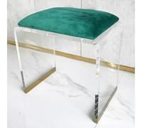 Tabouret en acrylique, marchepied transparent, chaise moderne rembourrée en velours pour coiffeuse, table d'appoint créative, table d'appoint courte - Pièce décorative élégante et fonctionnelle pour