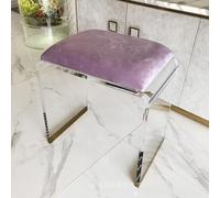 Tabouret en acrylique, marchepied transparent, chaise moderne rembourrée en velours pour coiffeuse, table d'appoint créative, table d'appoint courte - Pièce décorative élégante et fonctionnelle pour