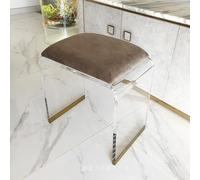 Tabouret en acrylique, marchepied transparent, chaise moderne rembourrée en velours pour coiffeuse, table d'appoint créative, table d'appoint courte - Pièce décorative élégante et fonctionnelle pour