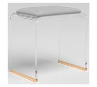 Tabouret en acrylique transparent avec siège rembourré pour douche, salle de bain et coiffeuse, pas de montage nécessaire